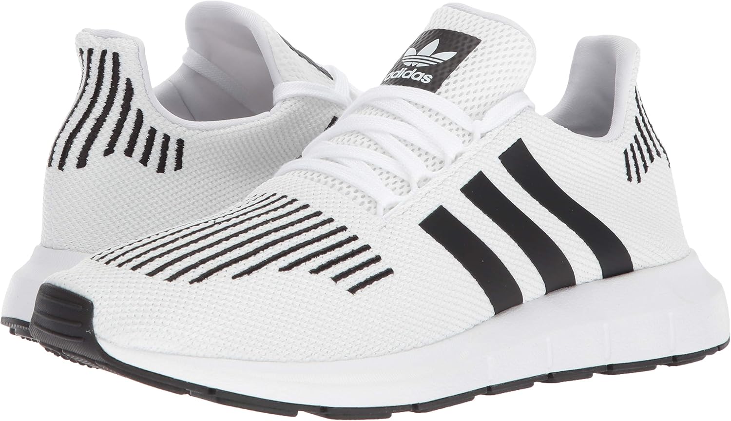 adidas swift run heather black & white shoes