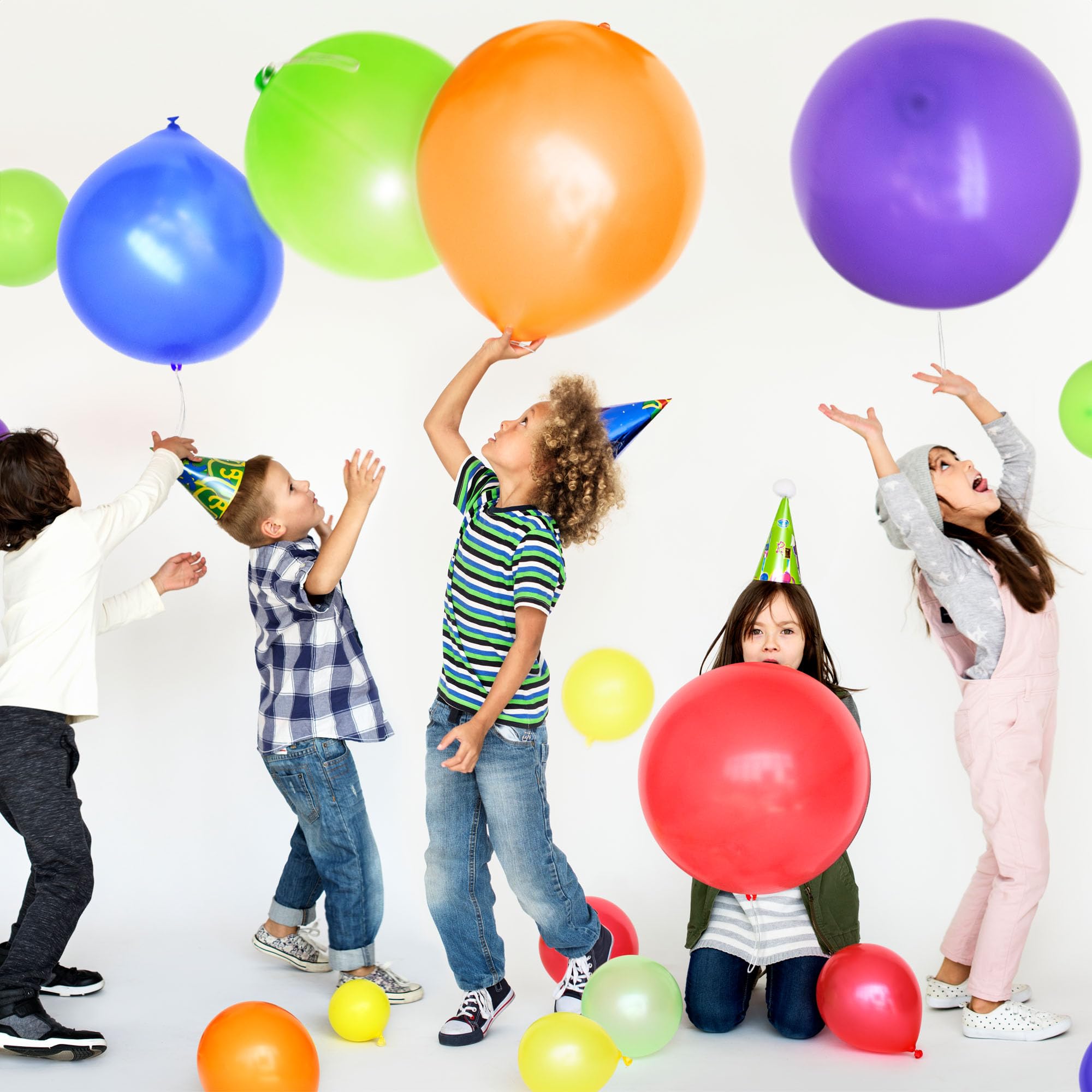 30Pcs Premium 18 inches Heavy Duty Punch Balloons with Rubber Bands, 12 colors, Odorless Punching Balloon Toy For Birthday Party, Goodie Bag, Stuffers, Bouncy Balls