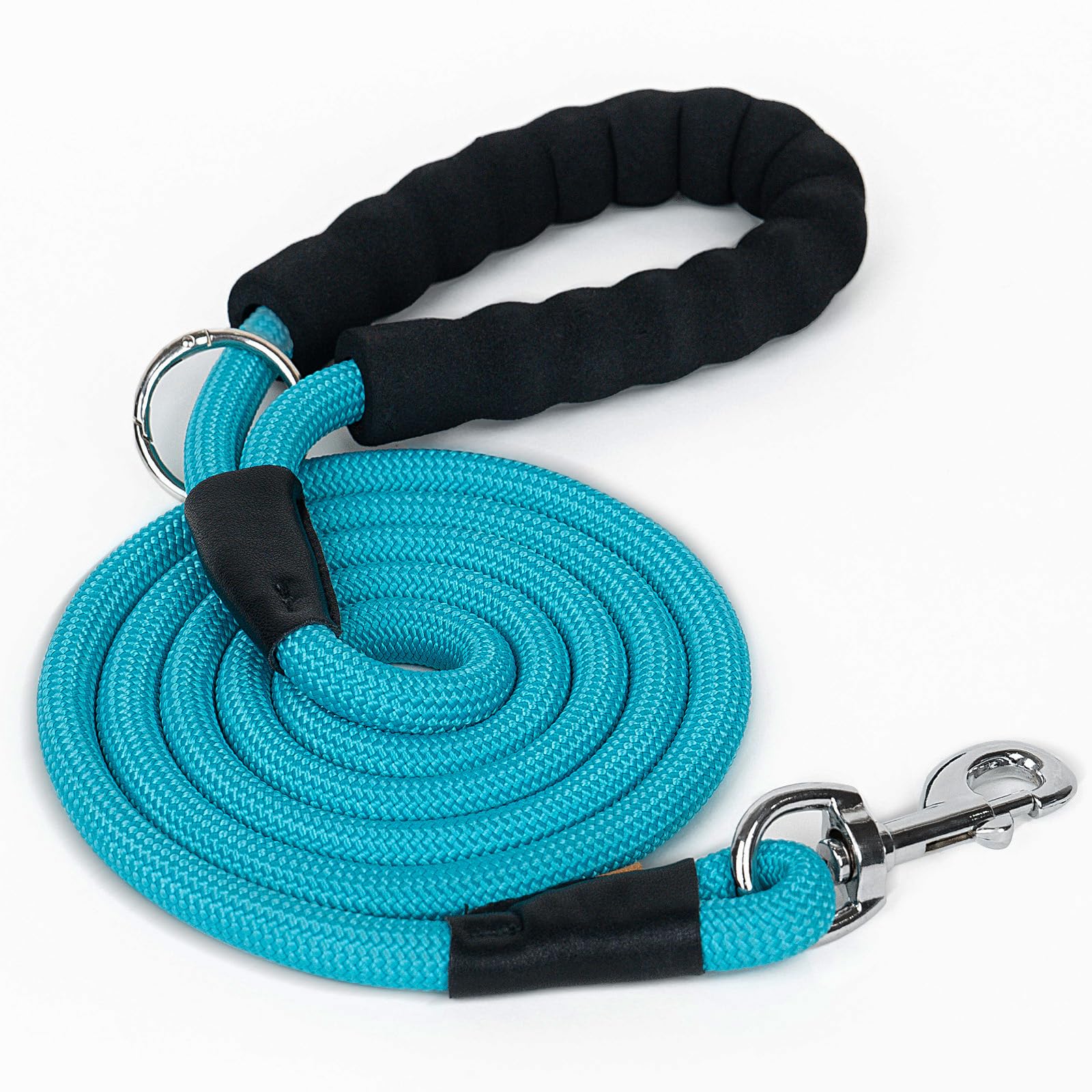 Aiminto Dog Leash, Braided Rope Traction – Walking Training Lead for Medium/Large Dogs ((1/2") - 6FT, Light Blue)