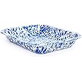 Enamelware Small Open Roaster, 11.5 x 9.25 inches, Blue/White Splatter (Single)