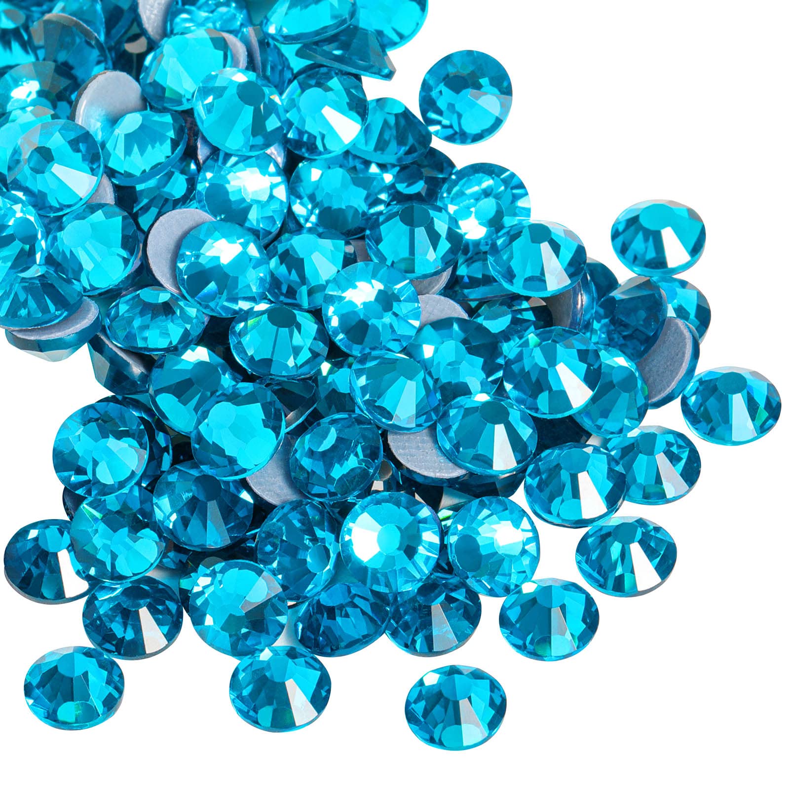 Beadsland Hotfix Rhinestones, 2880pcs Flatback Crystal Rhinestones for Crafts Clothes DIY Decoration, Indicolite, SS10, 2.7-2.9mm — image 1