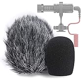 YOUSHARES VideoMicro Microphone Foam windscreen & Deadcat Wind Shield, Foam & Furry Wind Muff for Rode VideoMicro and VideoMic Me Me-L Mic (2 Pack)