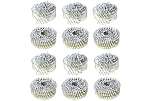 kimllier 3600 Count Coil Siding Nail Full Round Head Wire Collated Coil 15-Degree 2-Inch x .092-Inch Ring Shank Hot Dipped Galvanized