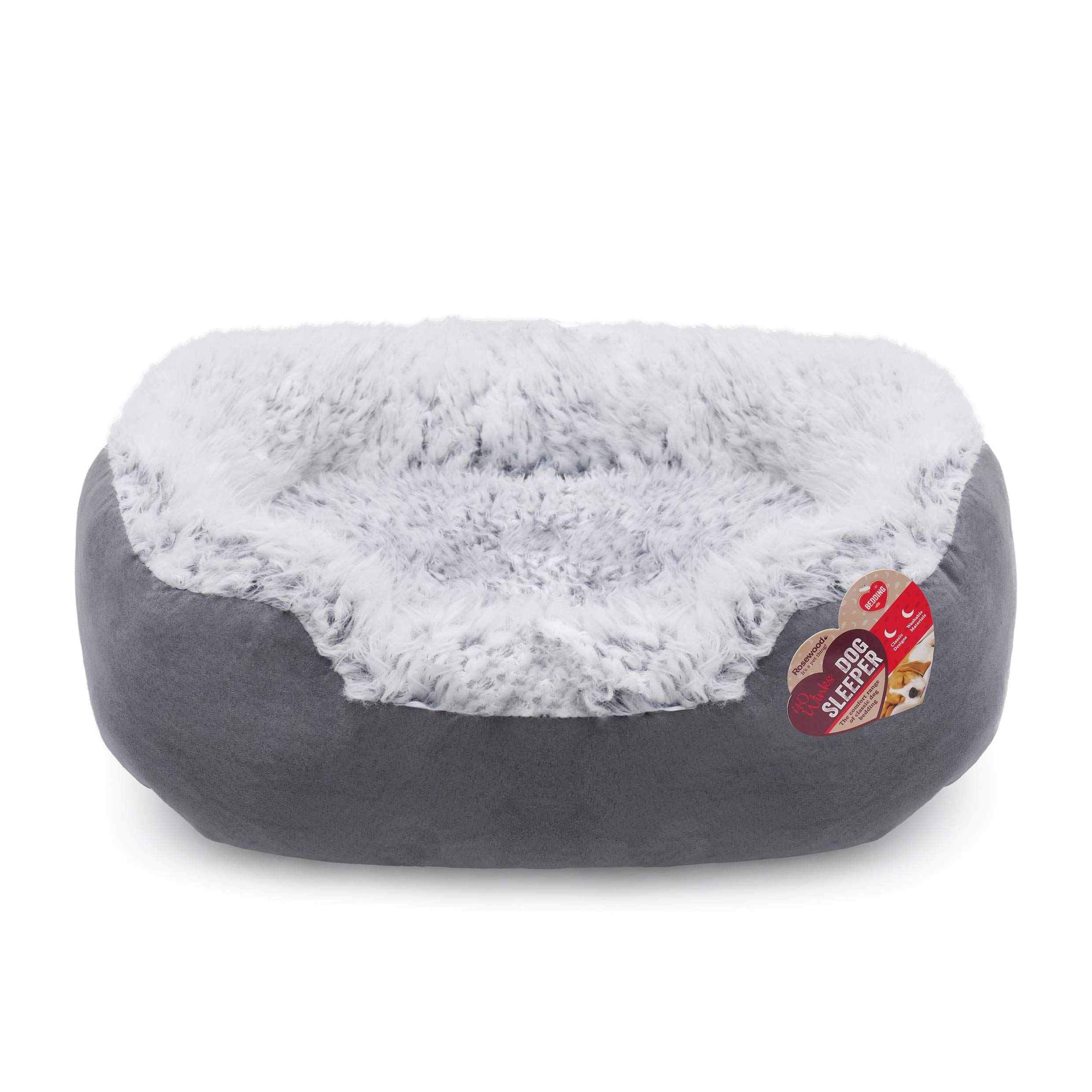 Rosewood Grey Lion Oval Dog Bed, Medium, 67x57cm