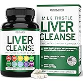 Liver Cleanse Detox &amp; Repair (27 in 1 Formula - Milk Thistle, Dandelion Root, Turmeric, Artichoke Extract &amp; More) - Detox Cleanse Supplement, Liver Support for Adults, Vegan - 60 Capsules