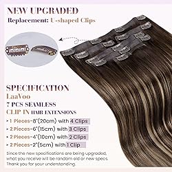 LaaVoo Clip in Hair Extensions Real Human Hair