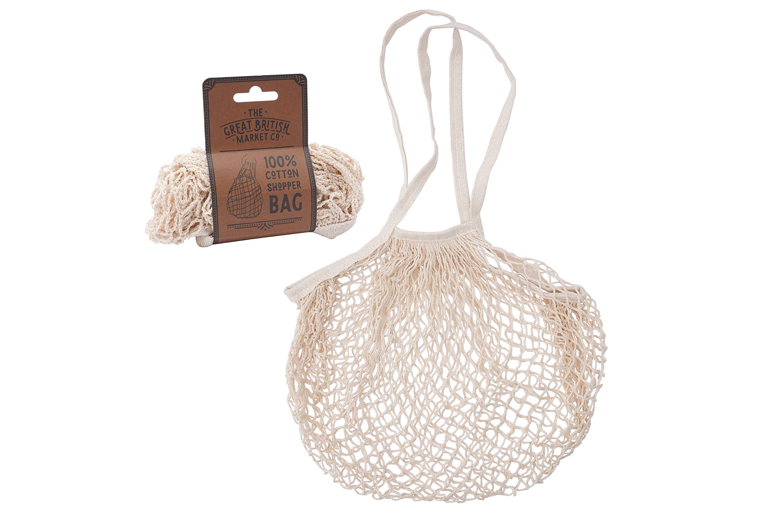 CGB Giftware White Organic Cotton Reusable Shopping Carrier Bag from Great British Market Co. Eco Friendly | GB05018