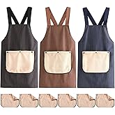 YLDLANXI Apron with Towel Attached,Crossback Apron with Pockets,Unisex Waterproof Apron,Includes 2 Replaceable Towels