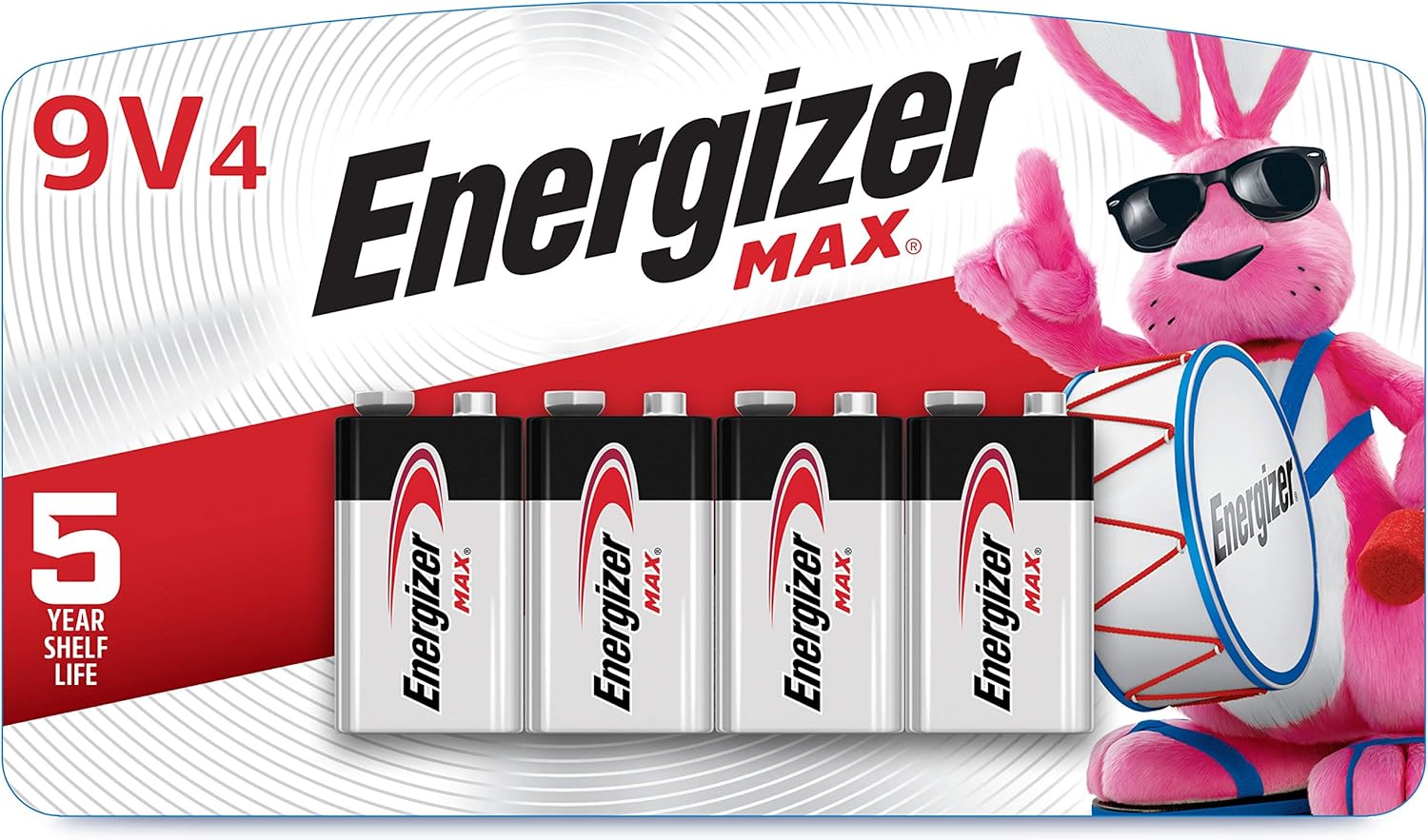 Energizer 30039800038594 522BP-4H ENER 4PK 9V Battery, 4 Count (Pack of 1): Health & Personal Care