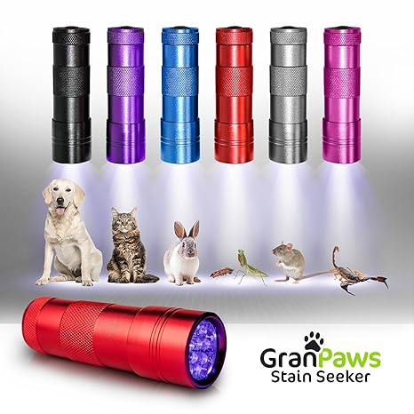 Amazon.com : MOOSENG Uv Black-Light Flashlight Pet Urine Detector ...