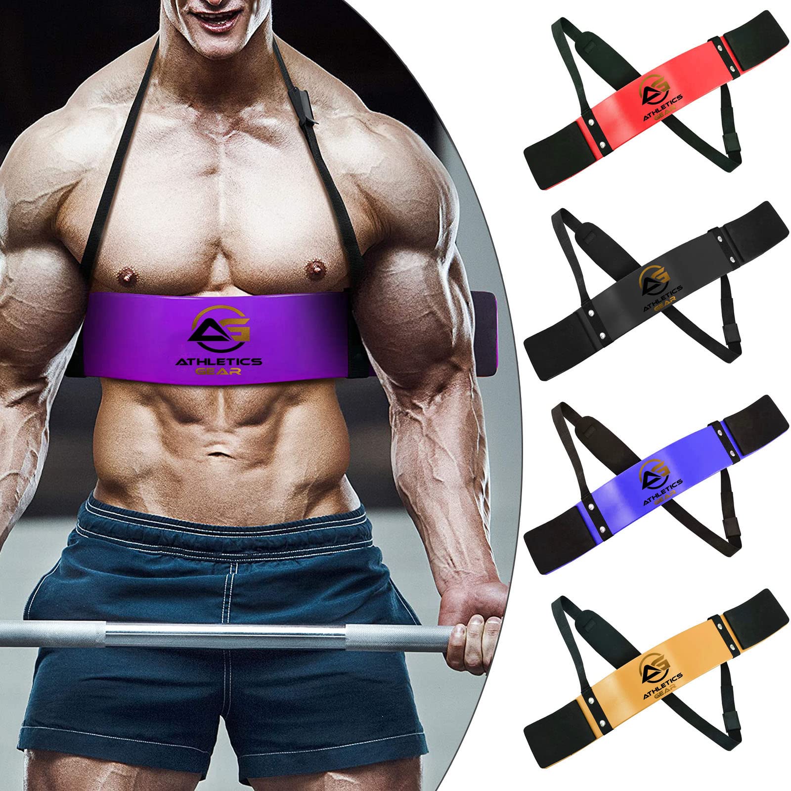Athletics Gear AG Arm Blaster Bicep Isolator | Aluminum Body with Neoprene Foam Padding, Double Riveted and Adjustable Strap, Well Balanced Support (Purple)