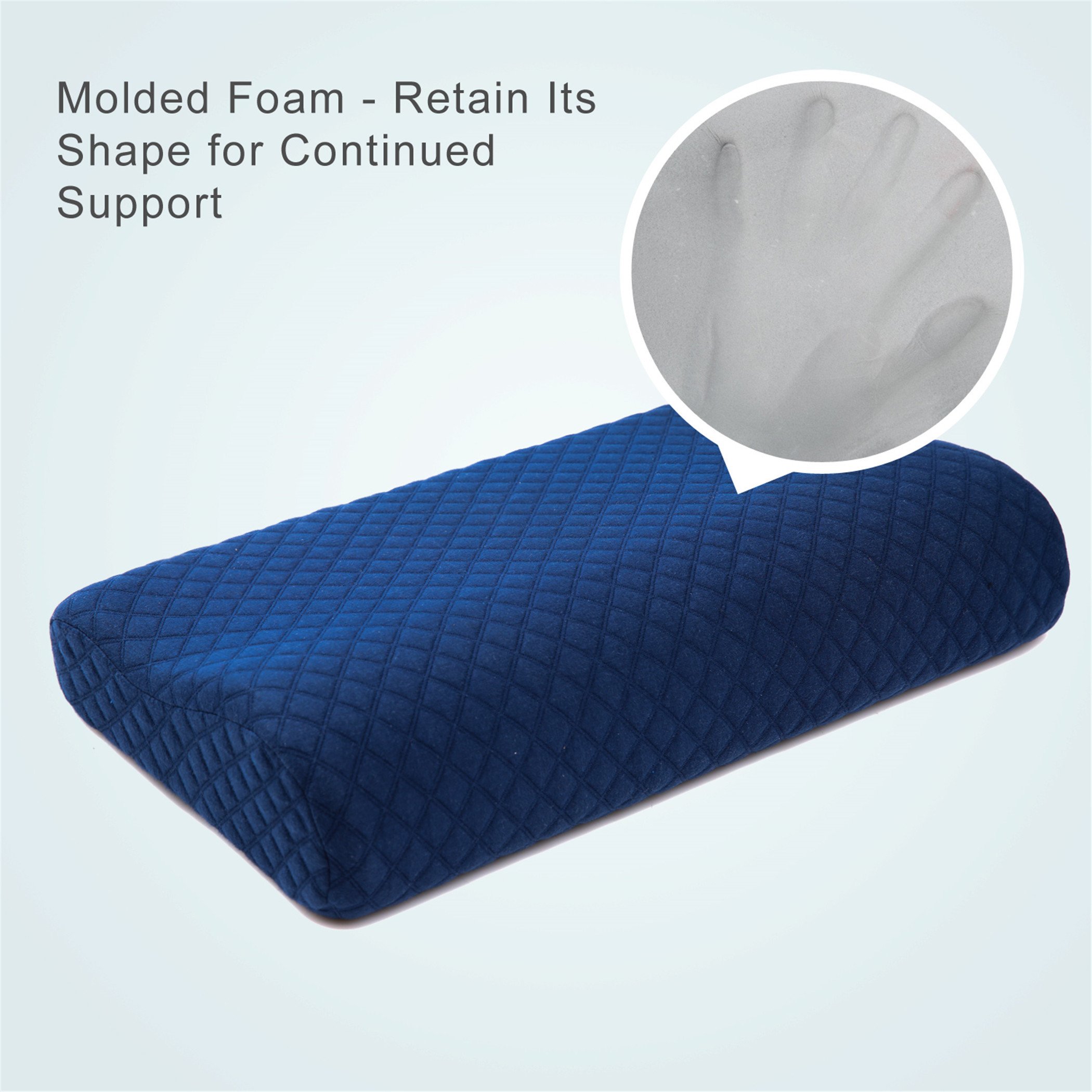 ZQ Memory Foam Therapeutic Design Cervical Bed Pillow Contour Pillow - Machine Washable - For Back and Side Sleepers (Standard)