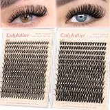calphdiar 480Pcs Eyelash Clusters 40D+50D D Curl 8-18mm Natural Volume DIY