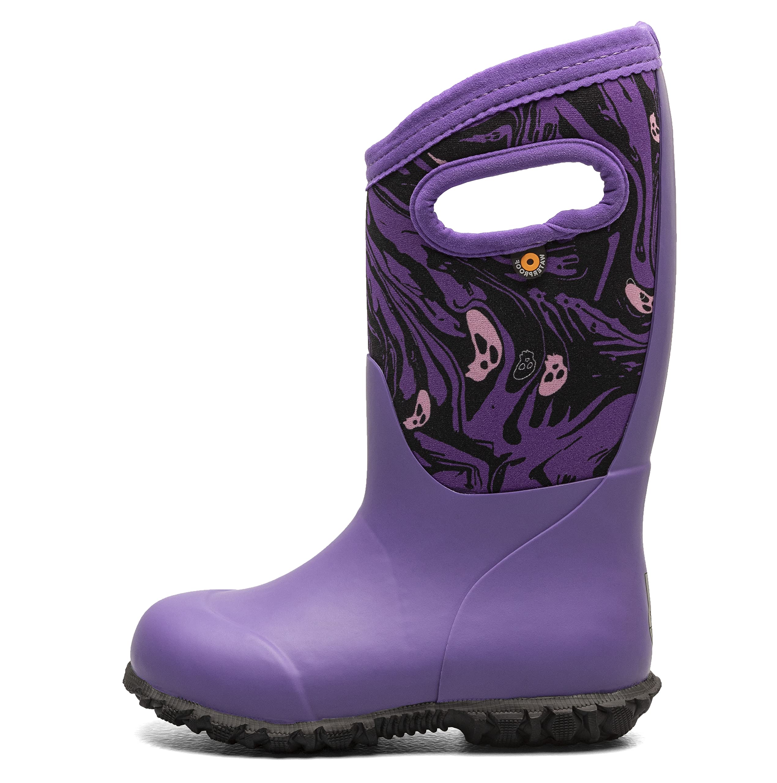 Bogs Kids York Boys and Girls Waterproof Insulated Rubber and Neoprene Winter Rain Boot, Spooky Print - Violet, Size 9 Little Kid Image