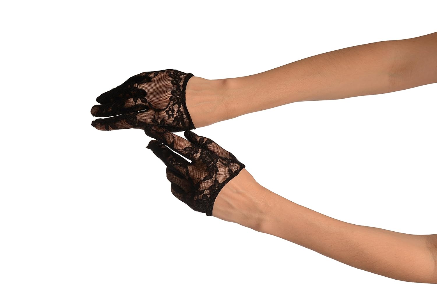 Gloves Black Floral Stretchy Lace Short Gloves Gloves & Mittens Arm Warmers