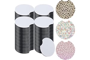 HOOAMI 120PCS Sublimation Blanks Car Coasters,Car Cup Holder Coaster 2.75 Inch Circular Opening Neoprene Absorbent Coaster for DIY Crafts Coasters Car Accessories Painting Project