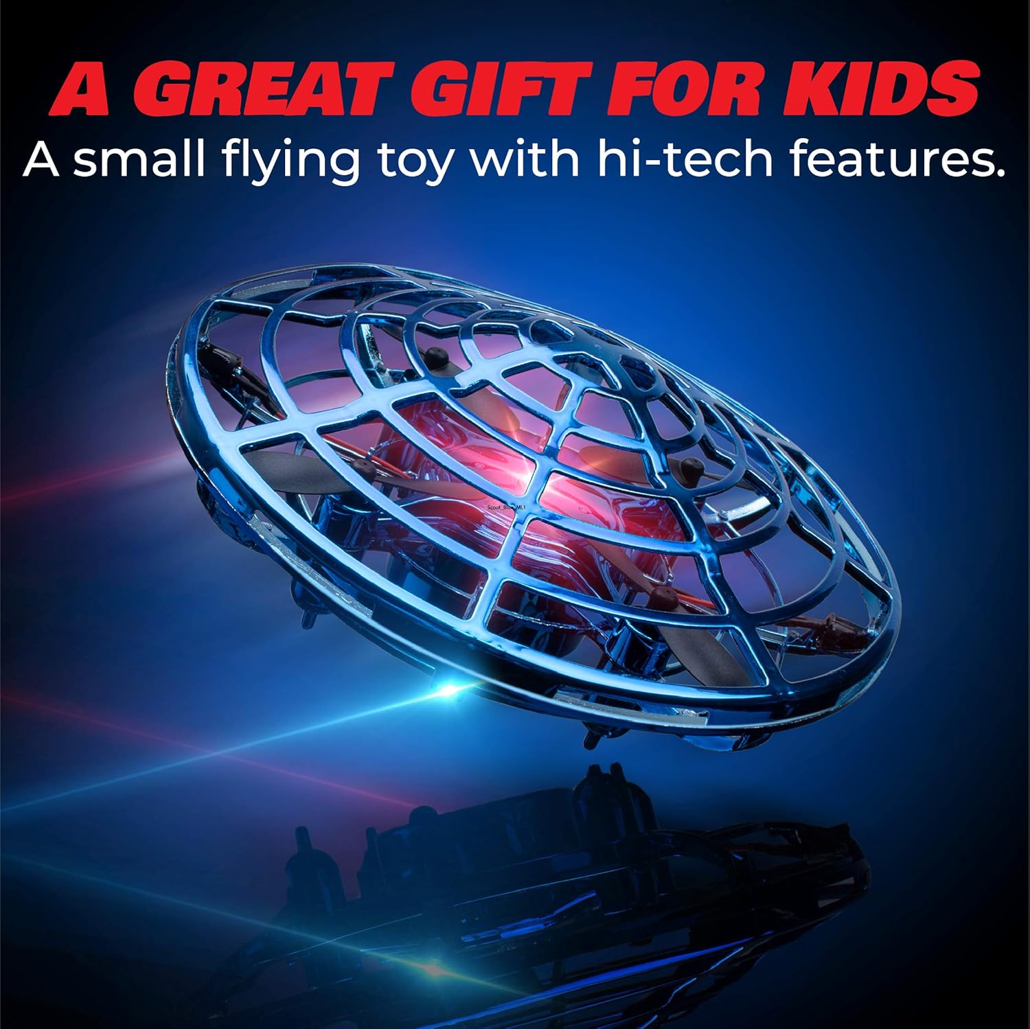 Force1 Scoot Hand Operated Drones for Kids or Adults - Hands Free Mini Drone, Easy Indoor Small UFO Flying Ball Drone Toys for Boys and Girls (Blue): Toys & Games