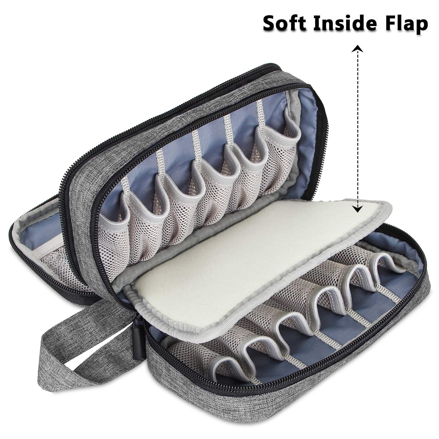 Luxja Essential Oil Carrying Case - Holds 12 Bottles (5ml-15ml, Also Fits for Roller Bottles), Portable Double-Layer Organizer for Essential Oil and Accessories, Gray : Beauty