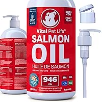 Salmon Oil for Dogs 946 mL - Healthy Skin & Coat, Fish Oil, Omega 3 EPA DHA, Liquid Food Supplement for Pets, All Natural, Su