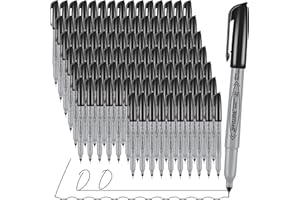 AFFISURE Permanent Markers, Ultra Fine Point, Black, 100 Count, 0.4mm, Fine tip permanent marker set, quick dry, waterproof, fading resists, durable, marks on paper, glass, ceramic, plastic, wood, rock, metal