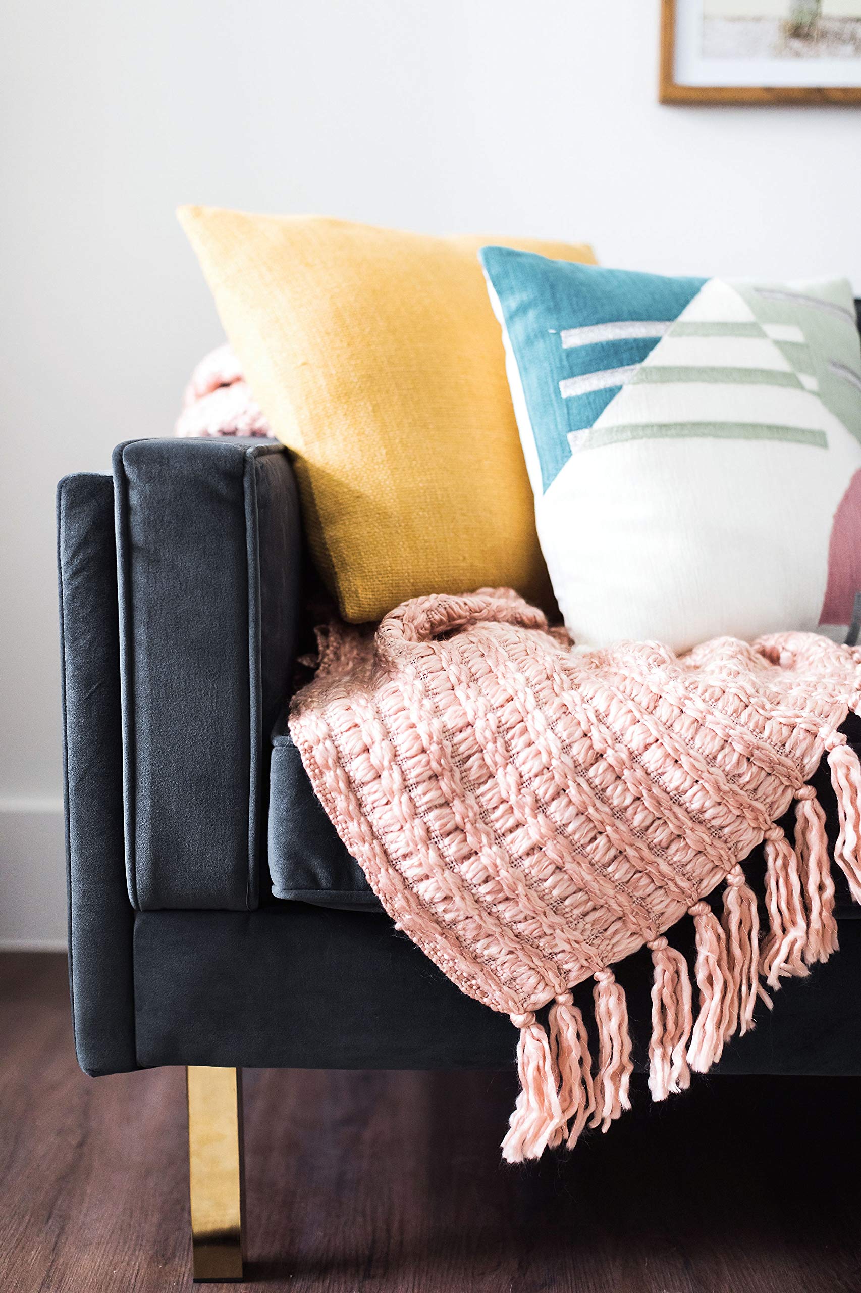 Edloe Finch MidCentury Modern Grey Velvet Sofa, Pricepulse