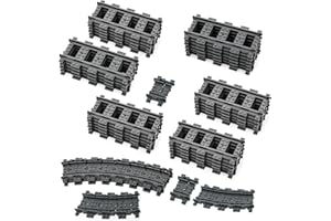 Lekebaby City Train Tracks, 36 Straight and 24 Flexible Classic Train Tracks Accessories,Railroad Extension Building Toy Compatible with All Major Brand(60PCS)