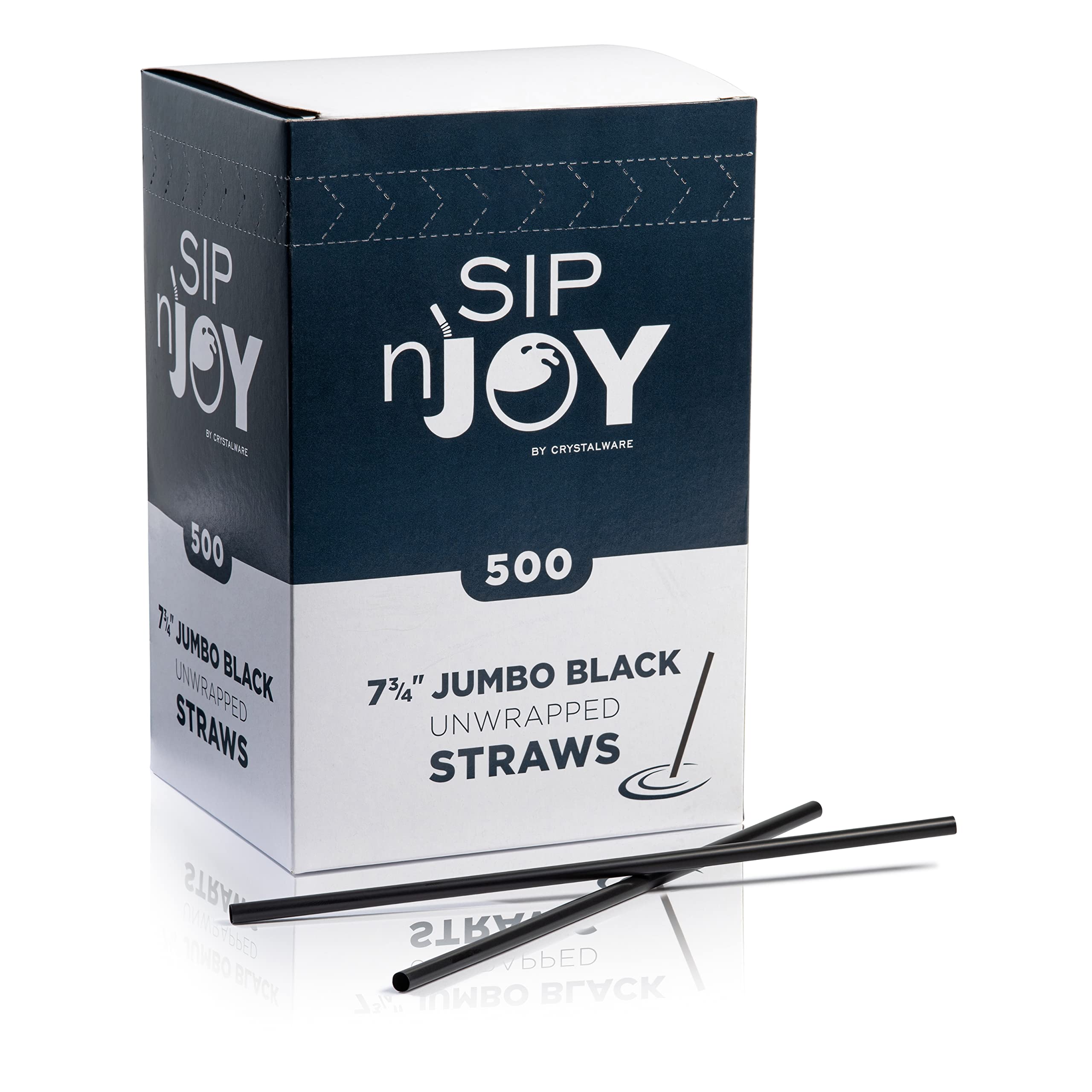 Photo 1 of [500-Pack] Plastic Straws - 7.75 Inches Long, Drinking Straws, Standard Size, Bulk Pack, Black