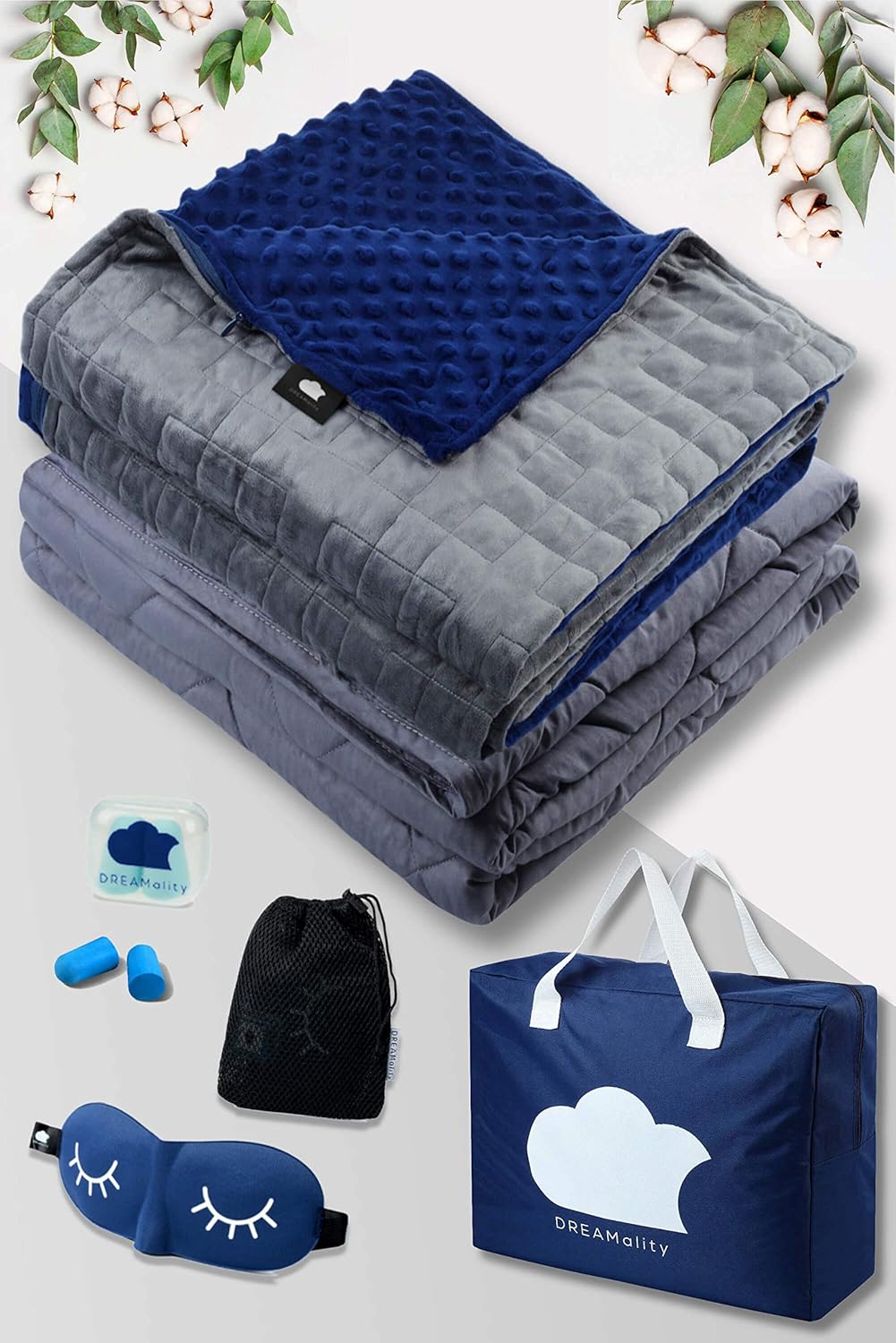 DREAMality Premium Weighted Blanket & Removable Cover Set 60"x80" 20