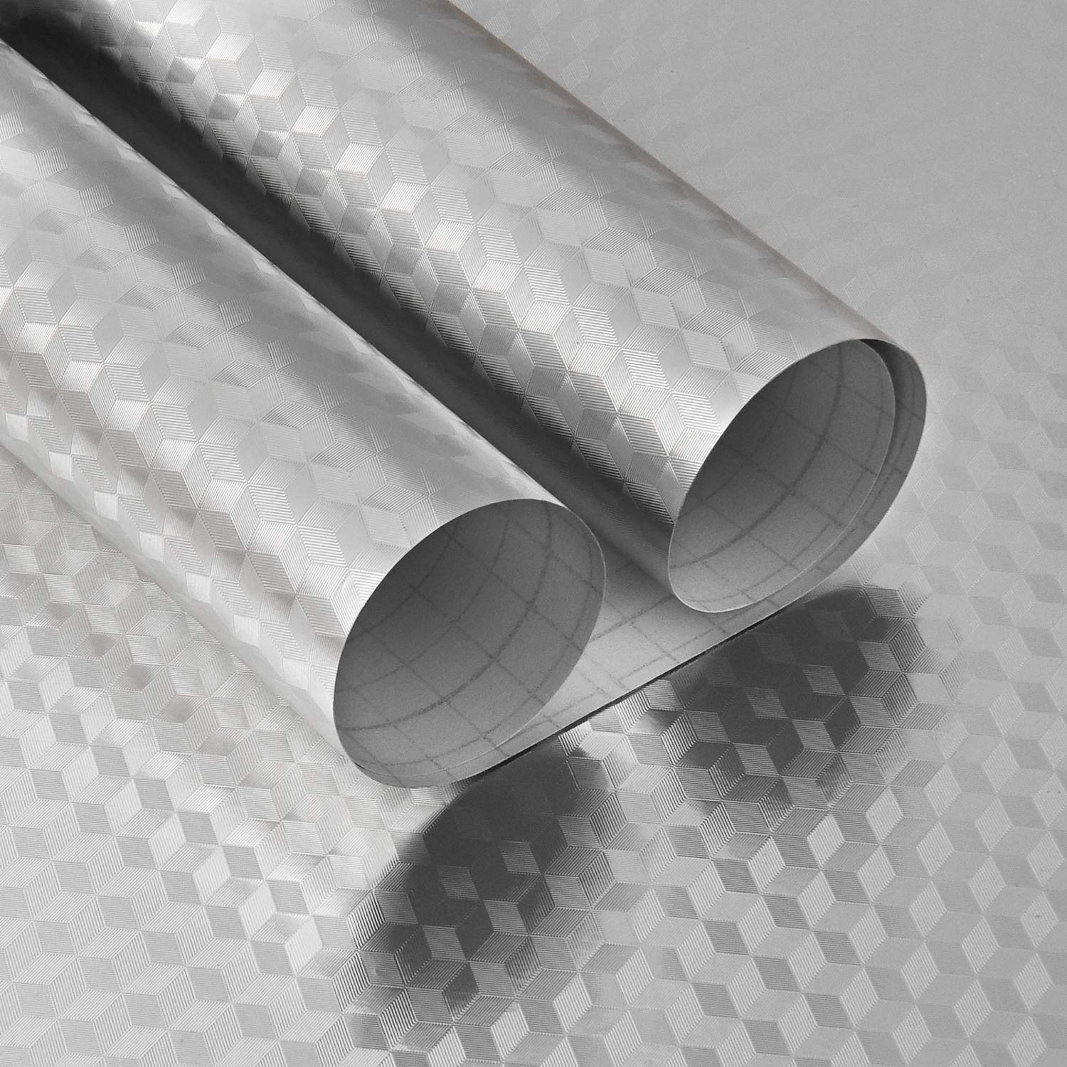 HRIM ENTERPRISE 1m Silver Foil Wallpaper Kitchen Self Adhesive Aluminum