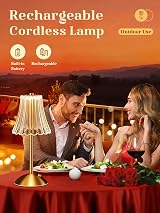 One Fire Rose Lamp Rechargeable Touch Table Lamp 3 Colors 300LM view 3