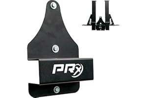 PRx Performance Wall Mounted Spotter Arm Storage - Fits 5/8" & 1" Holes - Steel Weight Catches for 2x3 & 3x3 Squat Rack - Space-Saving Home Garage Gym Equipment - Accessories for Men - USA Made- Black