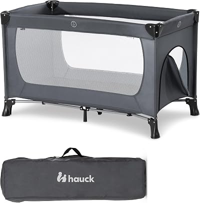 hauck Dream N Play Plus Grey Travel Cot 120x60 cm Birth to 15 kg