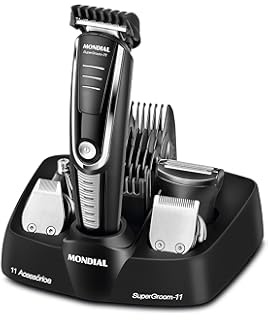 Aparador de Pelos Super Groom 11 Bivolt, Mondial, BG-05, Preto/Prata