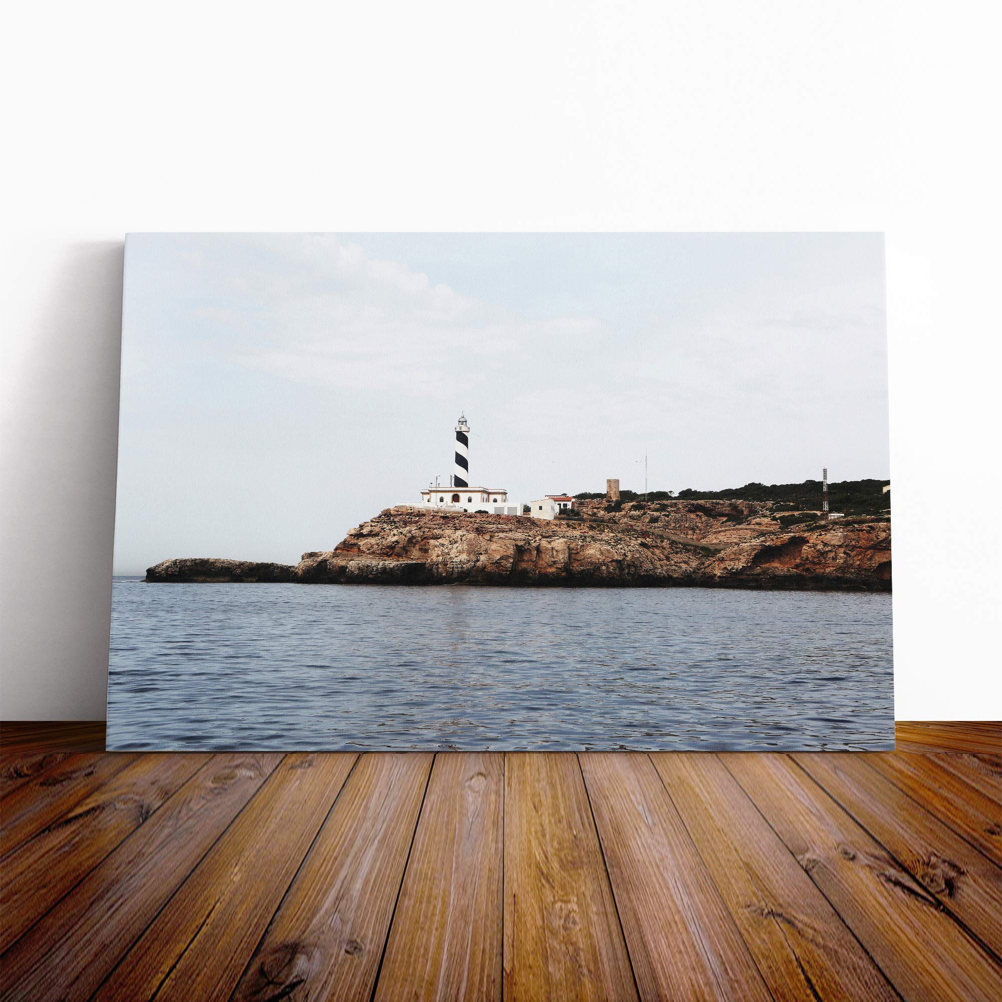 Architecture Lighthouse (8) Canvas Print | Gallery Wrapped 30mm Frame Wall Art | 20x14 inches | Ready to Hang | Modern Seascape Picture | Living Room Bedroom Lounge Office