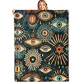 MIEPOS Mystic Evil Eye Throw Blanket - 50x60in,Ultra Soft, Cozy Lightweight Flannel,Cool Spiritual Boho Blankets - Gifts for Women & Mystical Lovers,for Couch Home Living Room Decor