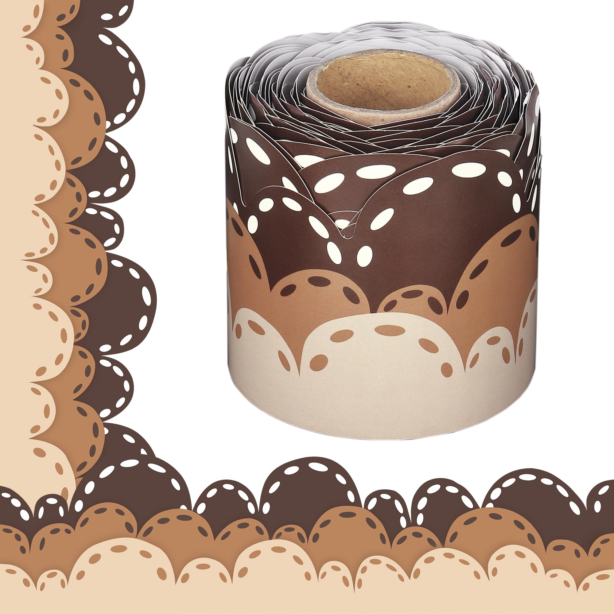 Bulletin Board Border Classroom Display Borders Decoration for School/Office/Party 65.6ft (Brown)