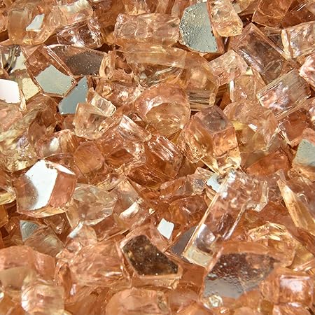 Citron Fire Glass For Indoor And Outdoor Fire Pits Or Fireplaces 10 Pounds 14 Inch Reflective