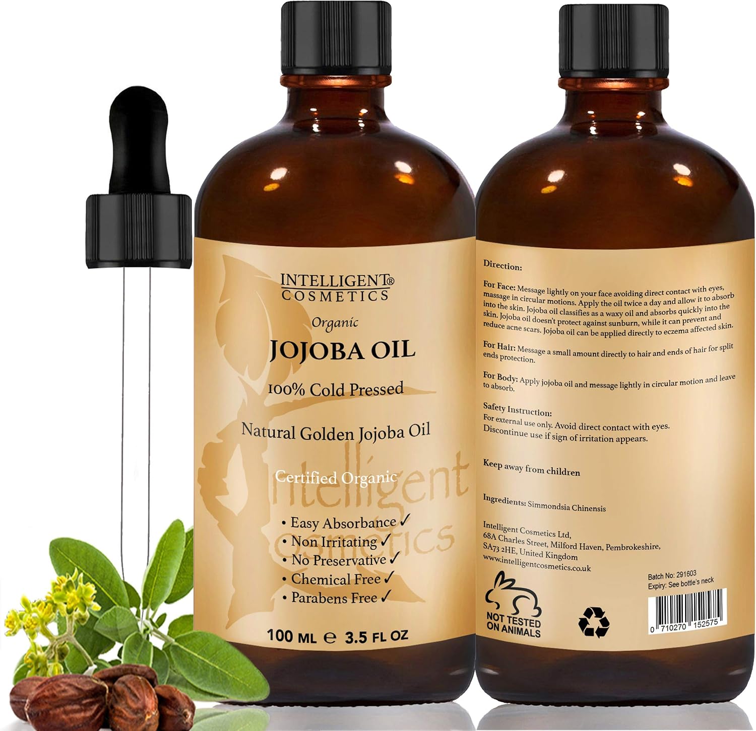 Jojoba Oil Certified Organic, 100% Cold Pressed, Vegan, Extra Virgin, Pure, Unrefined - Image 4