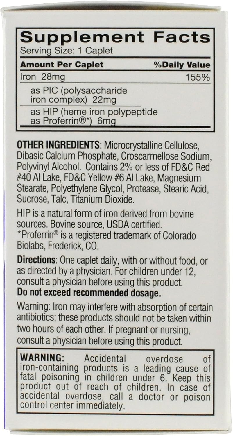 Feosol Complete with Patented Bifera Iron Caplets, 30ct: Health & Personal Care