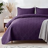 Whale Flotilla Extra Soft King Quilt Bedding Set, Lightweight Purple Bedspreads Quilt King Size with Modern Pattern, Reversible 3-Piece Coverlet with 2 Pillow Shames for All Seasons