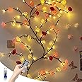 LED Tree Branch Lights With Remote and 8 Lighting Modes - Rose Garland Willow Vine for Bedroom Indoor Wall Wedding Valentines Day Decor (1.2M 48LEDs)
