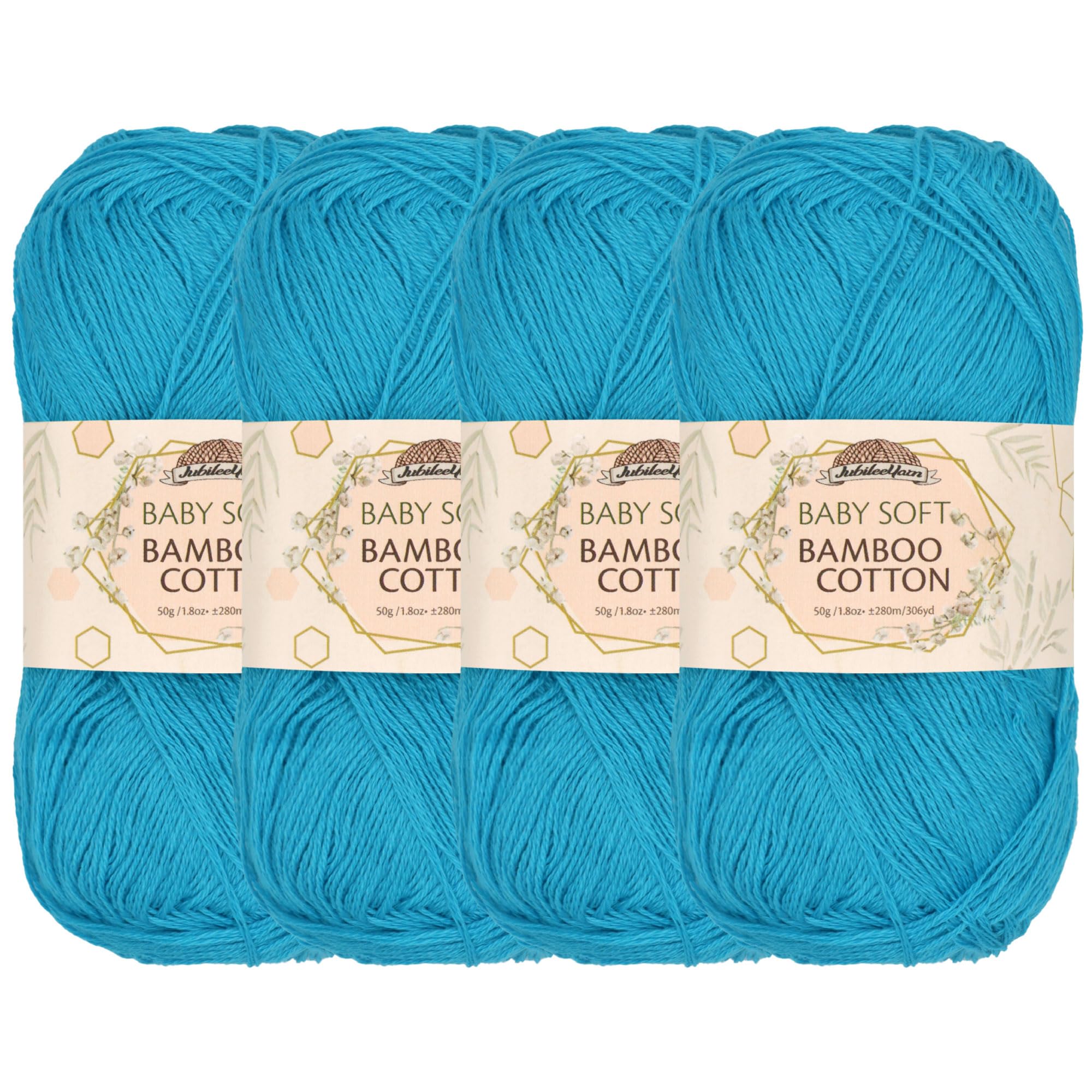 JubileeYarn Baby Soft Bamboo Cotton Yarn - 50g/Skein - Clear Waters - 4 Skeins โ image 1