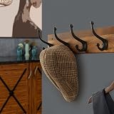 WEBI Rustic Coat Rack Wall Mount with 8 Cast Iron Hooks Brown 2 Packs view 8