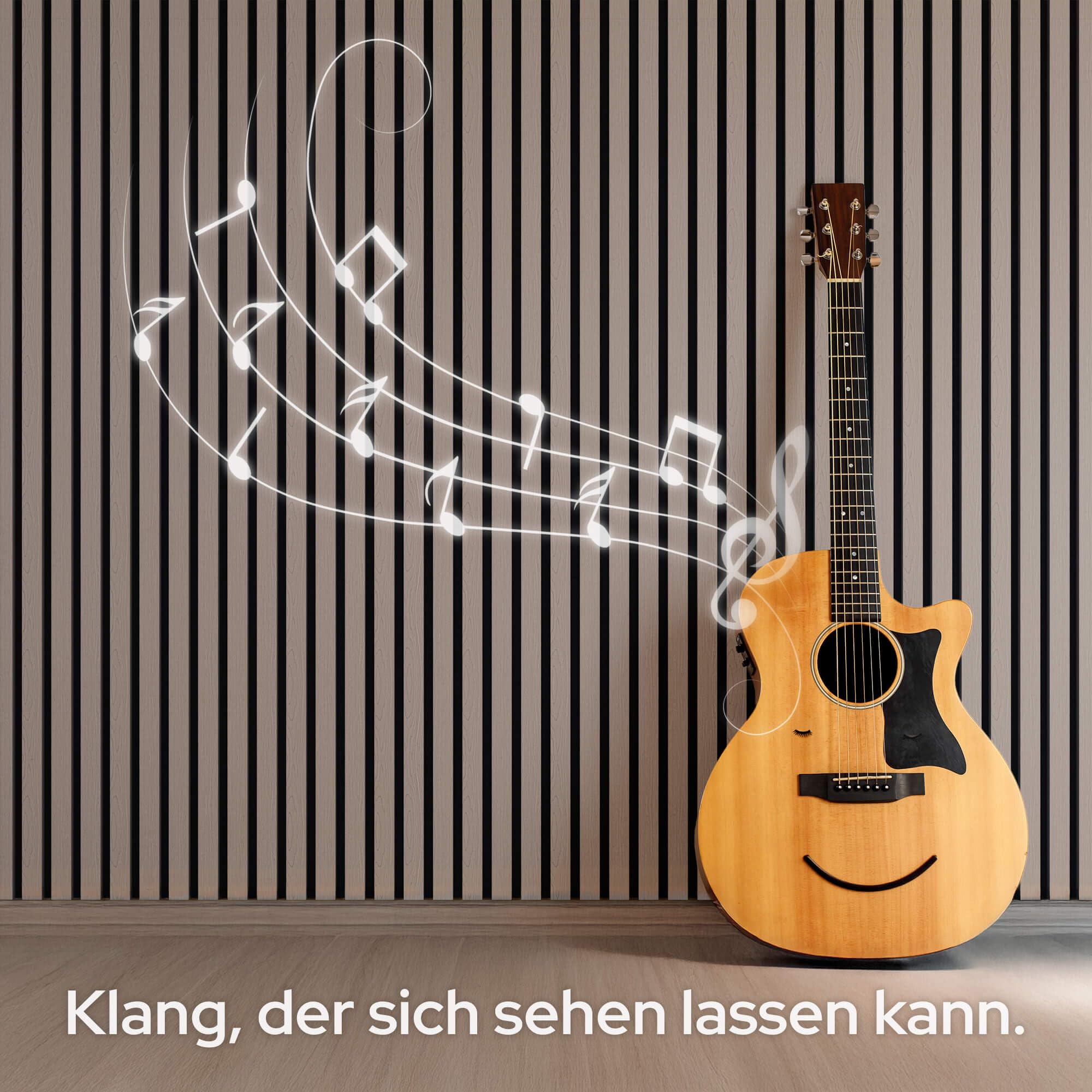 Arebos Akustikpaneele 120x60 cm | Lamellenwand in Holzoptik für Wand & Decke | modernes Wandpaneel mit hoher Schallabsorption | einfache Montage & zuschneidbar | 4er Set für stilvolle Raumakustik 4