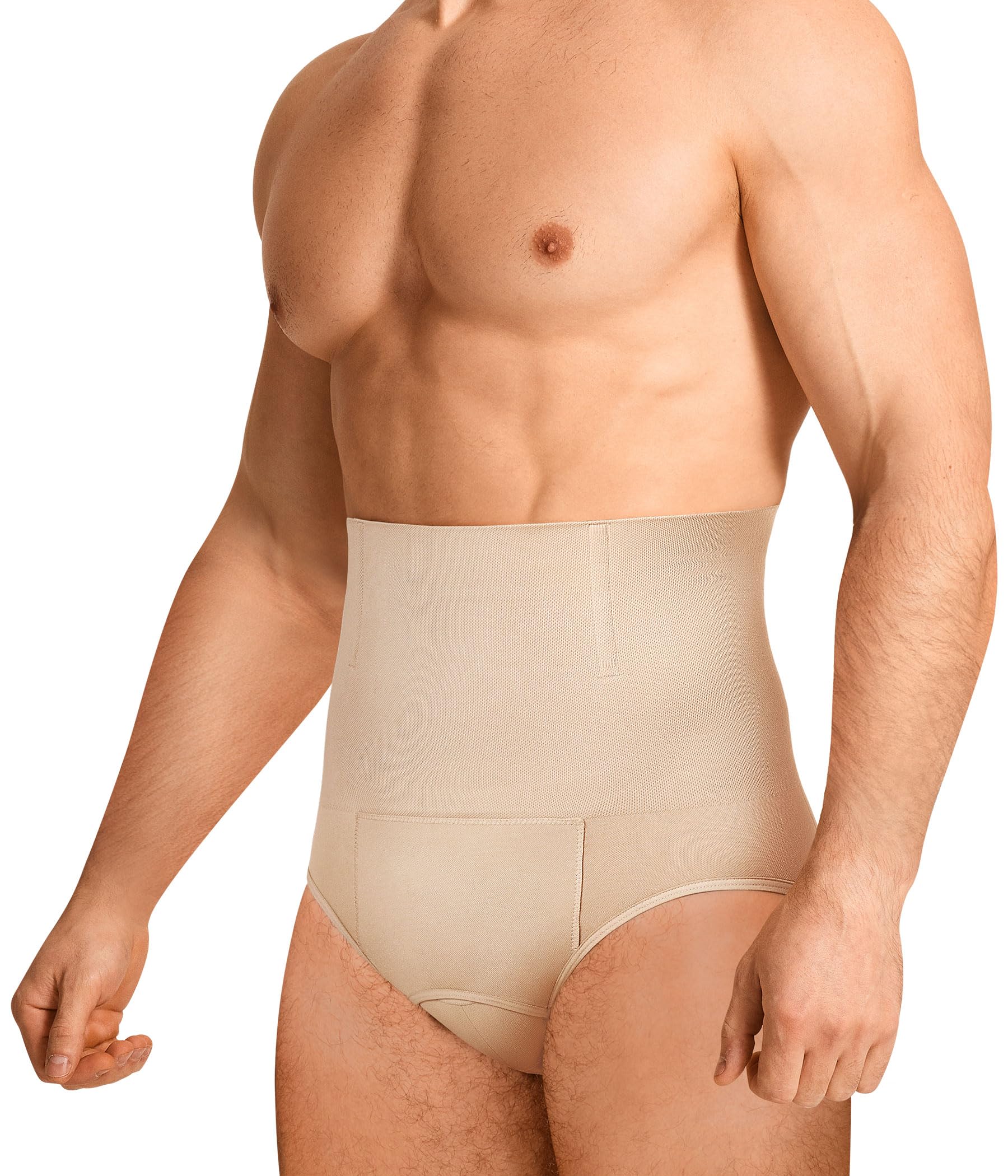 Photo 1 of TAILONG Men Shapewear Tummy Control Shorts Slimming Body Shaper Compression Underwear Belly Girdle Briefs Boxer Beige,X-Large