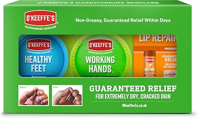 O'Keeffe's Skincare Gift Pack Working Hands 96g Healthy Feet 91g Lip Repair 4.2g