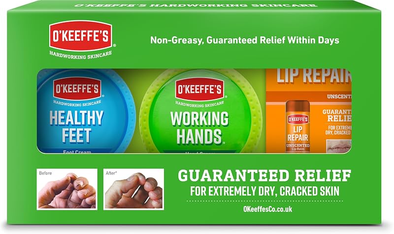 O'Keeffe's Skincare Gift Pack Working Hands 96g Healthy Feet 91g Lip Repair 4.2g