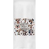GCFET Dog Lover Kitchen Towels - Dog Lover Gifts Decorative Waffle Dish Towels, Dog Lover Gifts Hand Tea Towels for Bathroom Kitchen, 16x24 Inch