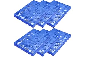 Yamahiko 6 Pcs Plastic Pallet for Basement Storage, Waterproof Plastic Pallet Ventilation Floor Pallet Grid Mat Lightweight Storage Pallet Grid Pad for Supermarket Garages Warehouses, 23.6x11.8x1.2In