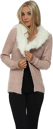 fur collared cardigan uk